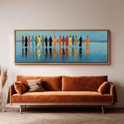 Tableau de personnages colorés pour décorer un salon panoramique