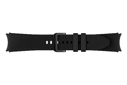Image of SAMSUNG Galaxy Watch 6, 5, 4 Series Hybrid Eco Leather Band, T-Buckle Closure for Men and Women, Smartwatch Replacement Strap, Durable, One Click Attachment, Medium /Large, ET-SHR96LBEGUJ, Black