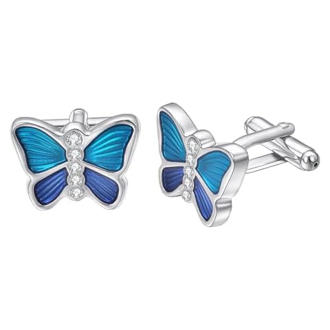 RunootPR Blue Butterfly Cufflinks for Men Cover