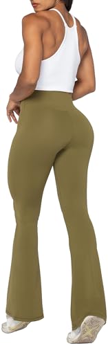 Image of Sunzel Flare Leggings, Crossover Yoga Pants with Tummy Control, High-Waisted and Wide Leg