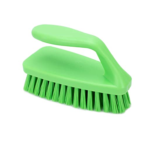 Image of SPARTA Scrub Brush with Iron Shaped Handle and Stiff Bristles, Heavy Duty Scrubber Brush for Kitchen, Bathroom, Shower, Tile, Sink, Carpet and Bakepans, Polypropylene, 6 Inches, Lime, (Pack of 6)