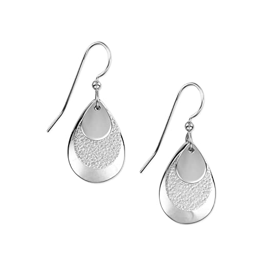 Silver Forest Layered Teardrop Earrings One Size