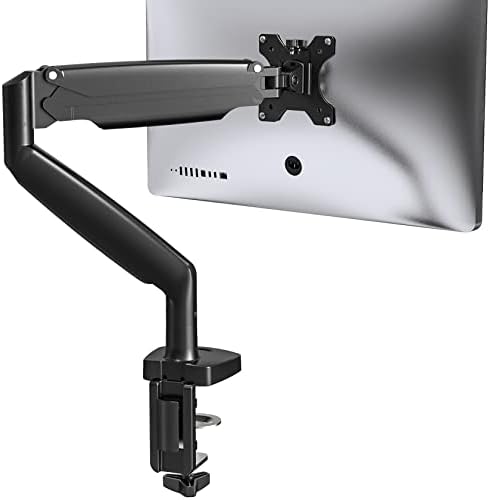 UPGRAVITY Monitor Desk Mount, Single Monitor Mount for Ultrawide 13"-34" Flat/Curved Screens, Fully Adjustable Gas Spring Computer Arm Holds up to 26.5lbs, Heavy Duty VESA Desk Stand Home Office