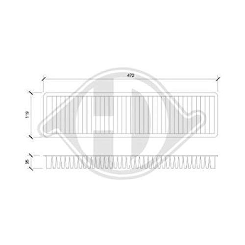 DIEDERICHS Filtro abitacolo DCI1804 Filtro al carbone attivo Altezza: 35 Larghezza: 120 Lunghezza: 470 Compatibilità con MINI Hatchback R50, R53 Cabrio R52