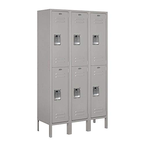 Salsbury Industries 62352GY-U Unassembled Standard Metal Locker with Double Tier,Grey