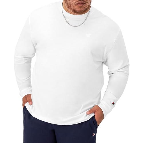 Image of Champion Men's Classic Long Sleeve T-Shirt, Standard Fit, Script & C Logo, Available in Regular and Big & Tall