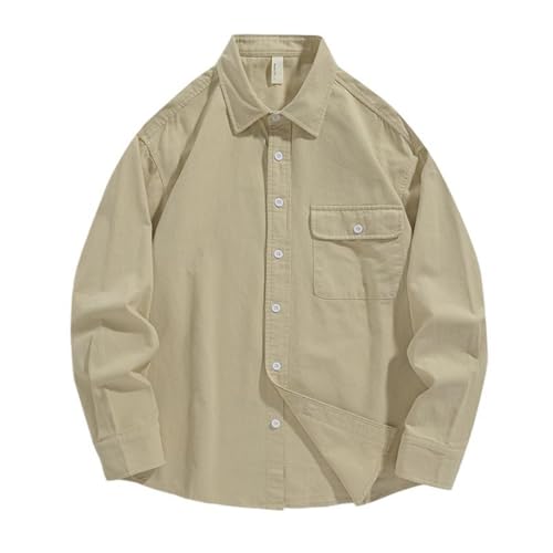 Chemise de travail coton homme décontractée vintage japonais manches longues