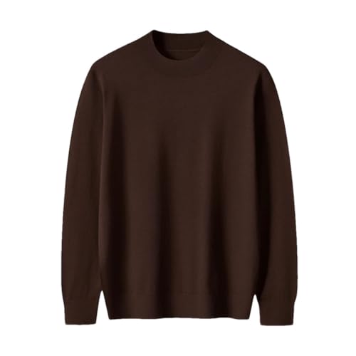 Men's Long Sleeve Sweater Thin Half High Collar Knitted Casual Pullover Sweater