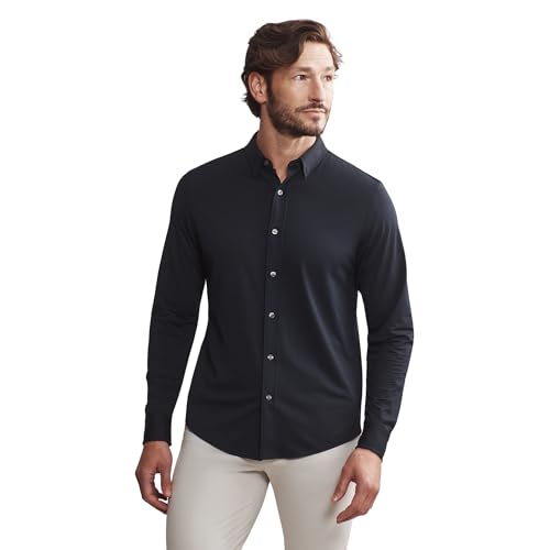 Rhone Men's Commuter Shirt, Performance Dress Shirts for Men, Machine Washable, Wrinkle Resistant, Classic Fit (True Navy, XX-Large)