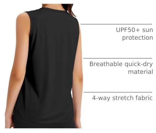 Image of JOCMIC Girls Tank Tops Quick Dry Athletic Sleeveless Shirts UPF50+