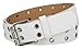 Solid Rich Fashion Color Double Grommet Genuine Leather Casual Jean Belt 35mm (M(33"-36"), White)