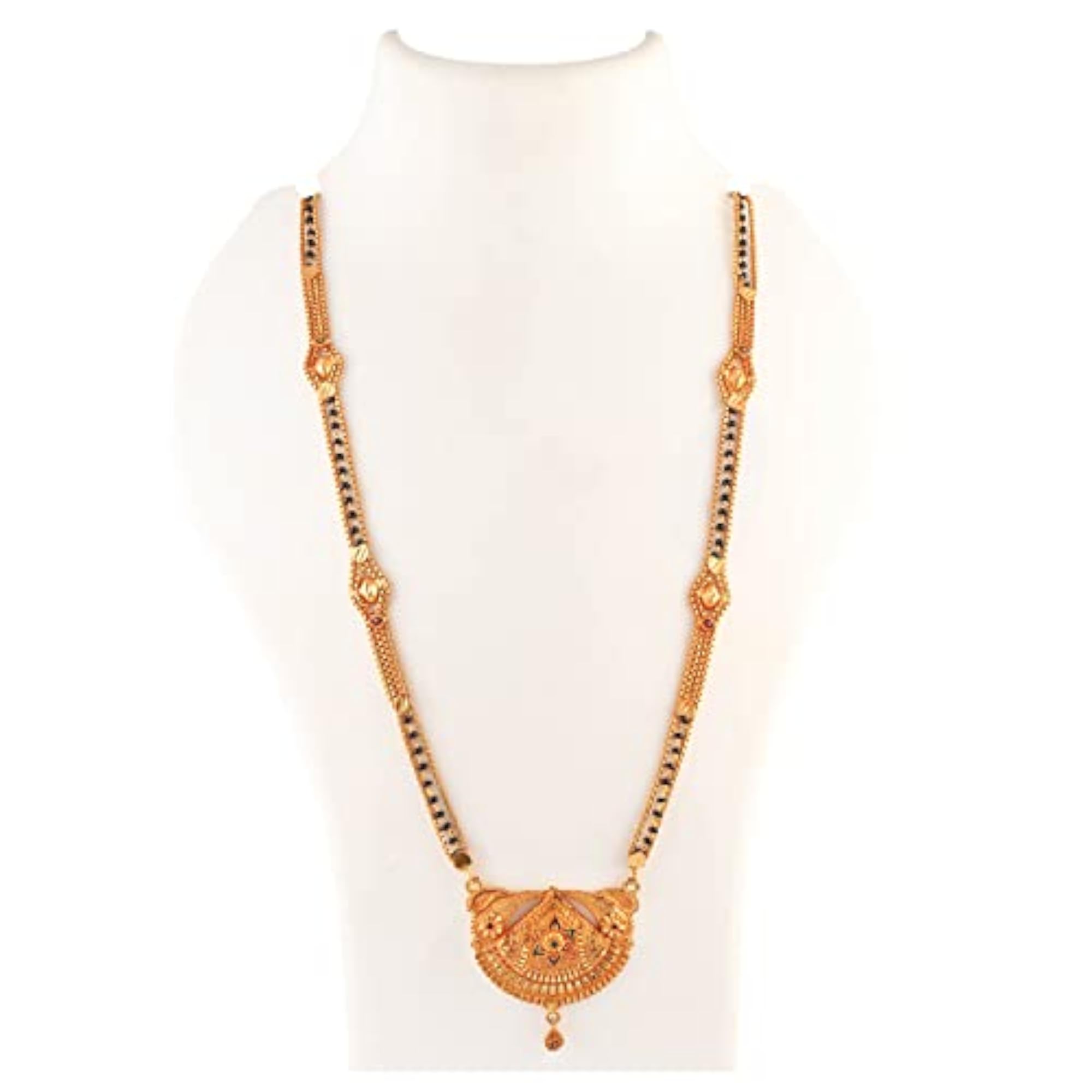 Women's Handmade Meena Work Gold Plated Mangalsutra