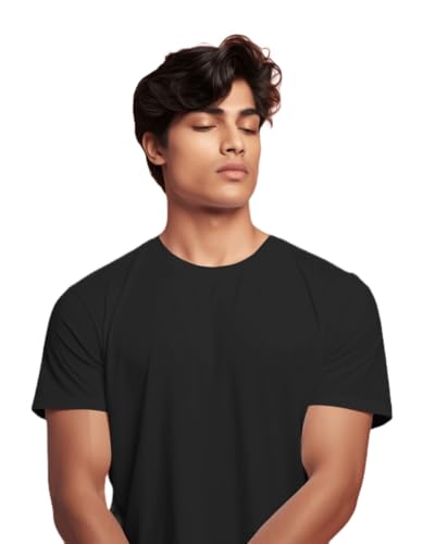 Image of DRIP Men's Solid Cotton Round Neck Half Sleeve T-Shirt