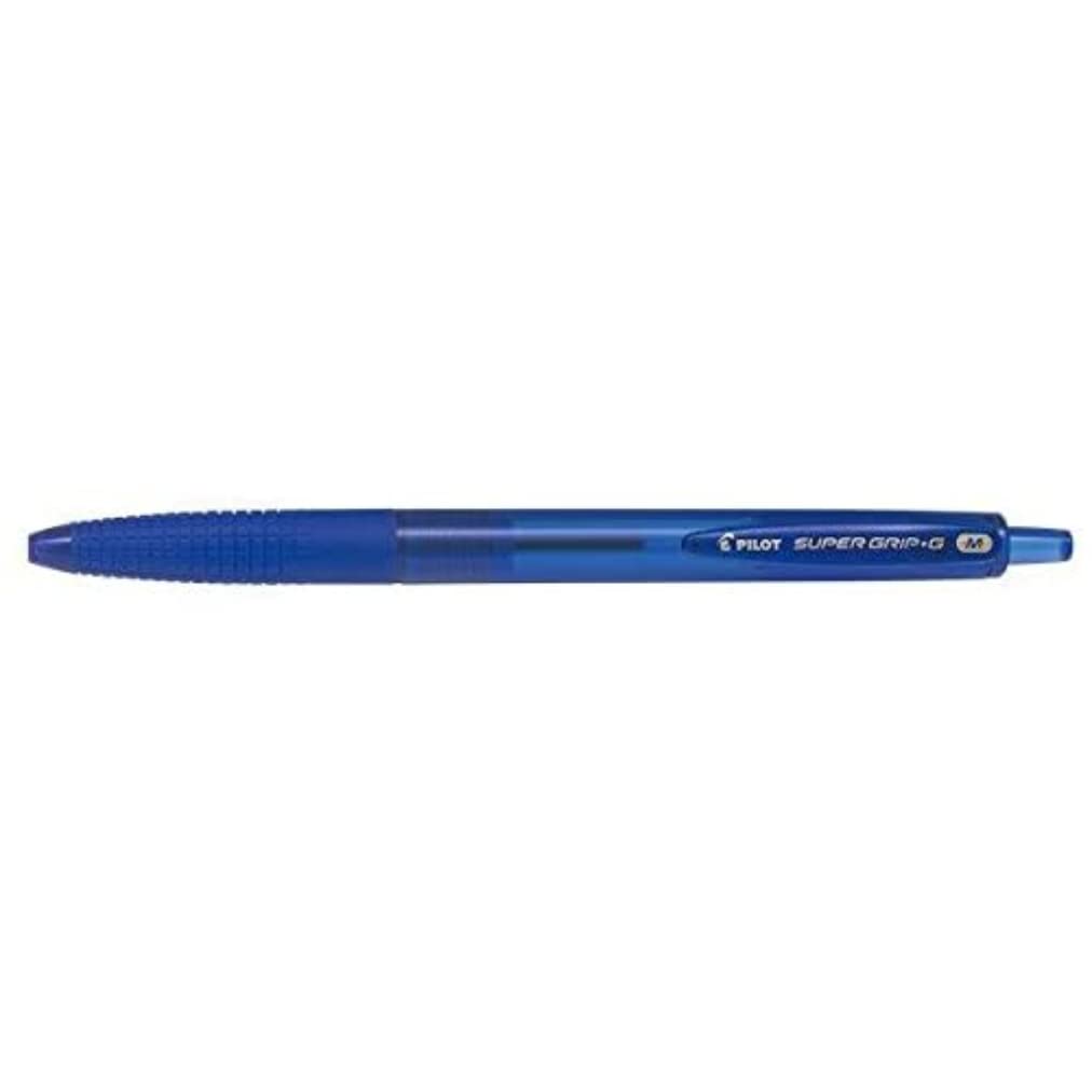 Piloto medio línea 1 mm punta super grip G bolígrafo retráctil de Pen, color azul, caja de 12