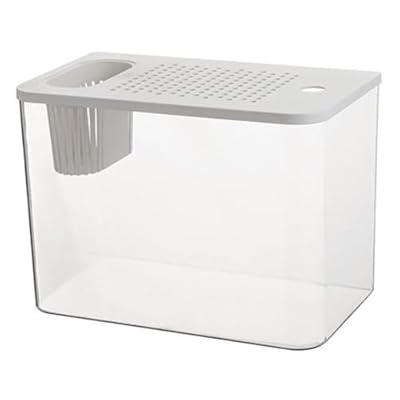 Osmond Fish Tank Aquarium Transparent Desktop Tank Turtle Aquarium Small Aquariums Decorative Fish Container for Fish White