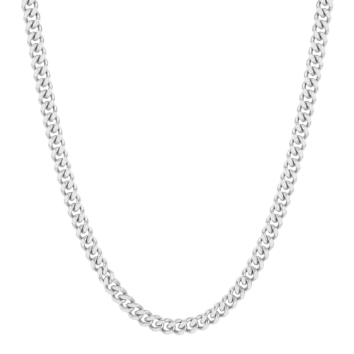 Image of Reoxvo Stainless Steel Cuban Link Chain Necklaces Jewelry for Men