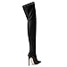 MOVINSTEPS Black Matte Over The Knee Thigh High Heel Boots For Women Zipper Pointed Toe Stiletto Tall Boots Sexy Fashion Party Club Fall Winter Shoes Size 9.5