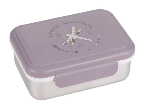 LÄSSIG Fiambrera para niños de acero inoxidable Fiambrera para el desayuno sostenible para el jardín de infancia/Lunchbox Adventure Dragonfly