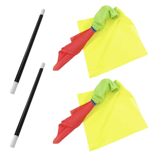 COACOM 2 Bufandas Mágicas Y 2 Varitas Mágicas, Suministros De Rendimiento Mágico, Accesorios Mágicos, Accesorios De Rendimiento De La Fiesta.