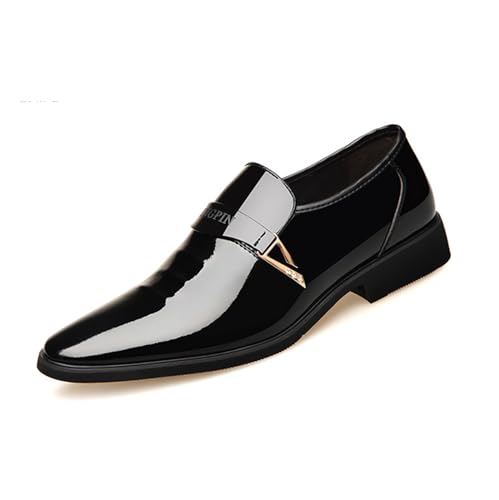 Men's Fashion Patent Leather Dress Loafers Comfy Slip-On Suits Shoes for Driving Evening Uniform Party Work Office - Main Image