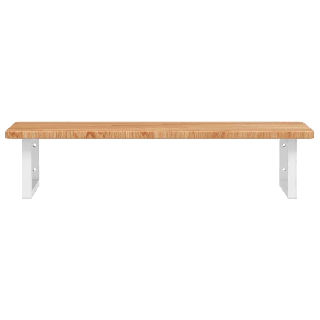 Blat umywalki z litego drewna dębowego ze stalowym uchwytem 100 x 50 x 2,5 cm, obciążenie do 100 kg, zajmujące niewiele miejsca rozwiązanie do szafki pod umywalkę i toalety dla gości
