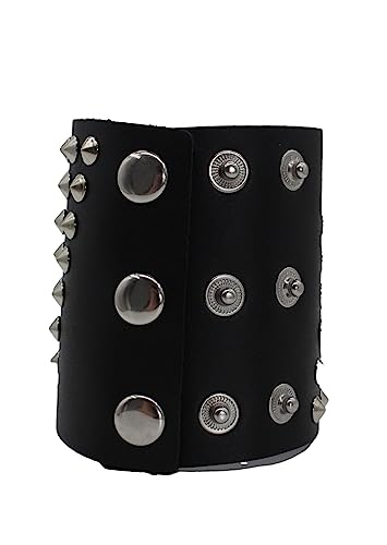 Gothic Spike Studded Wrap Gauntlet Wristband for Men,Punk Leather Cuff Bracelet for Men4