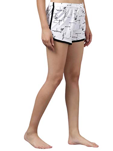 Image of KOTTY Pure Cotton Yellow and White Printed Women Night Short - Pack of 2 (Yellow&White)