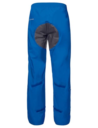 VAUDE Regenhose Herren Drop Pants lI, wasserdichte Outdoorhose für Fahrrad, leichte Überhose, atmungsaktive Fahrradhose, schnell überziehbar - Signal Blue Uni, XL