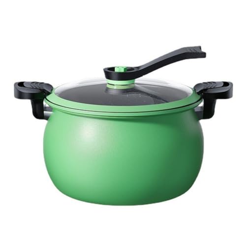 Tidevib Olla a presión sin presión para cocinar rápidamente sopa, olla de metal de 5 litros con tapa de bloqueo de seguridad, compatible con inducción para una fácil limpieza