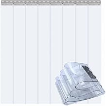 PVC Plastic Strip Door Curtain 1.3mm Transparent Curtain, Bathroom Waterproof Door Curtain, Thermal Insulation Curtain Vinyl Curtain Door0.9x2.5m/3x8.2ft