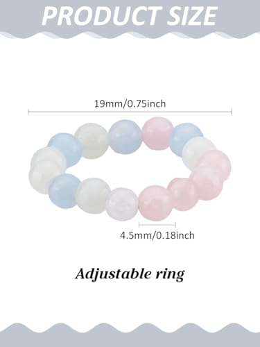 1Pcs Stretch Finger Rings, Dyed Stackable Ring for Women Birthday Festival Elegant Gifts, Inner Diameter: 19mm2