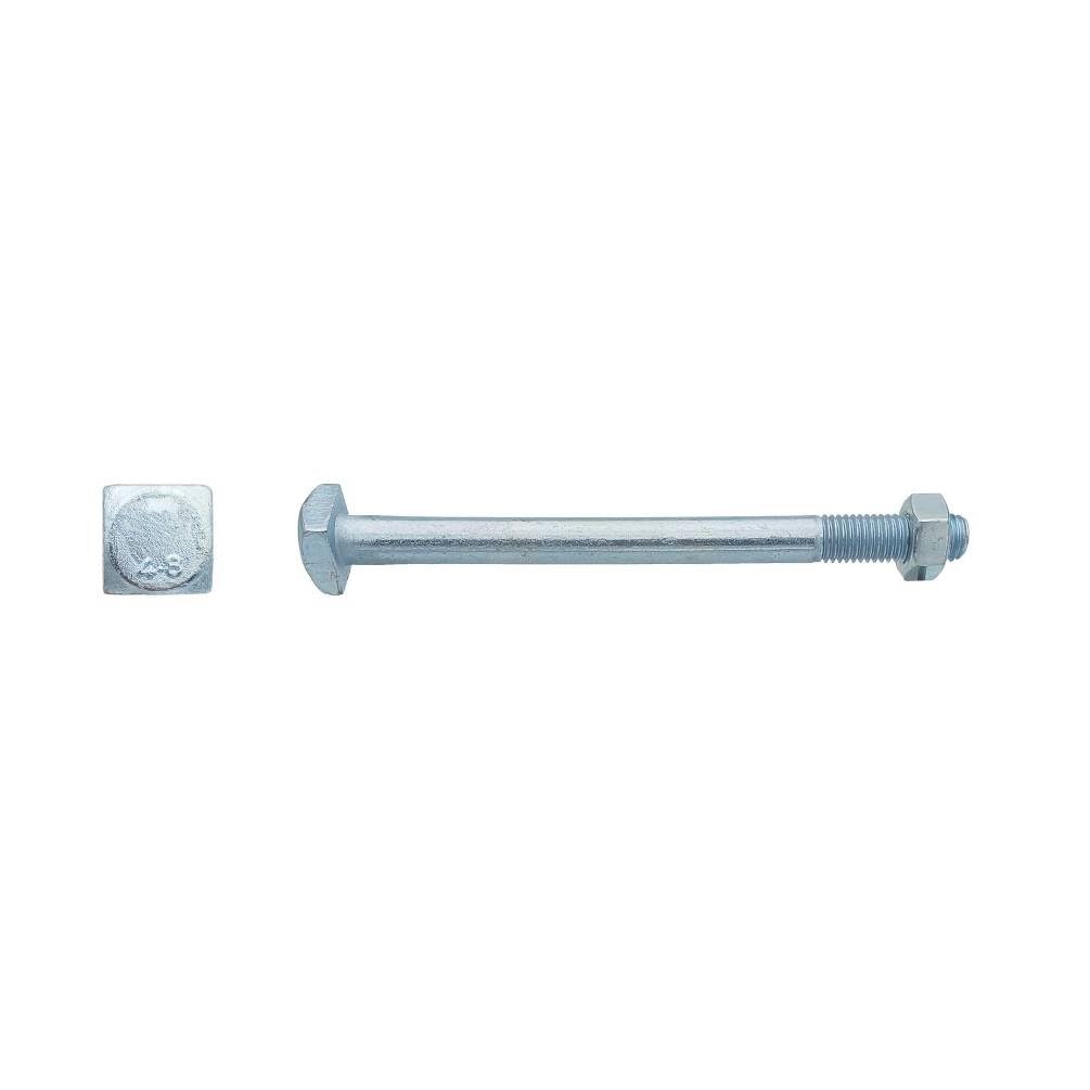 15 Boulons Charpente Bois Tête Carrée 18 x 325 mm - NFE 27341 - Zingué blanc - D-Work