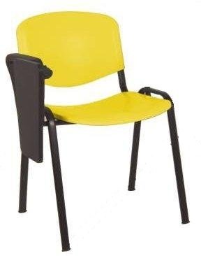 plastica colorata KARISMA - ISO Point D/2 + TAV, Sedia in Plastica Ufficio/Scuola più Tavoletta Ribaltina Scrittoio, Giallo