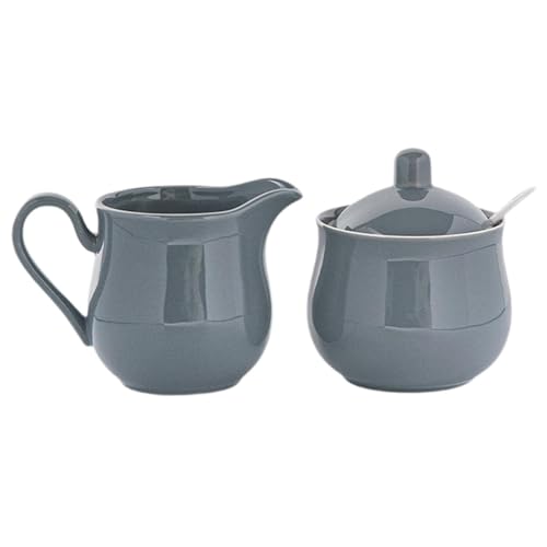 STARTIST Ceramic Sugar and Creamer Set Creamer Jug Practical Gift Premium Durability Sturdy Accessories Cream Pitcher Sugar Container, Gray