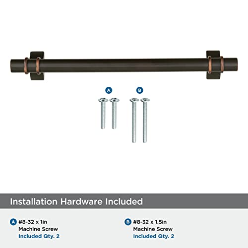 Image of Amerock | Cabinet Pull | Oil Rubbed Bronze | 6-5 /16 inch (160 mm) Center to Center | Davenport | 1 Pack | Drawer Pull | Drawer Handle | Cabinet Hardware
