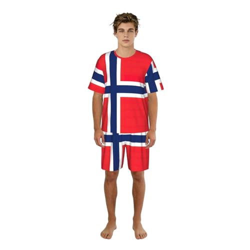 Pyjama homme imprimé Norvège pour vos week-ends cocooning et vos soirées de détente absolue