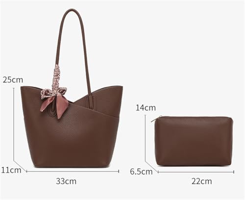 Bolso tote grande para mujer de cuero sintético miniatura 3