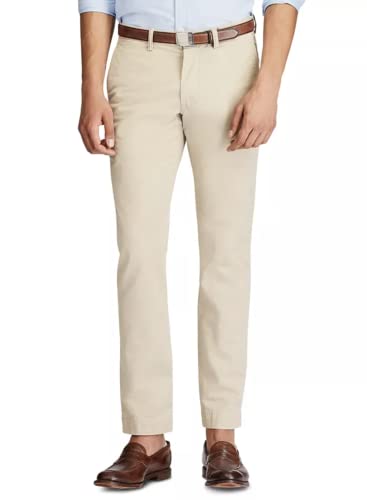 Polo Ralph Lauren Men's Slim Fit Stretch Chino Pants, Classic Stone, Off White, 38