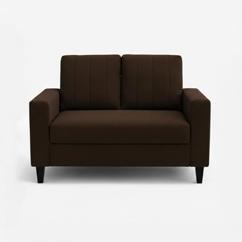 Image of Hendrick Plush Velvet 3 Seater + 2 Seater Sofa Set | Silken Velvet Suede Upholstery | Designer Sofa Set for Living Room & Office Spaces (Dark Brown)