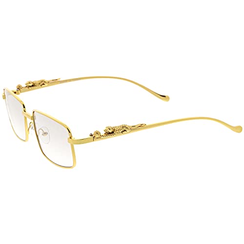 zeroUV - Jaguar Fashion Metal Plated Detail Small Square Sunglasses D2463