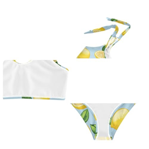 Wusikd Lemon Leaves Girls Swimsuits Two Piece Swimwear Bikini Set for for Girls Size 3T4