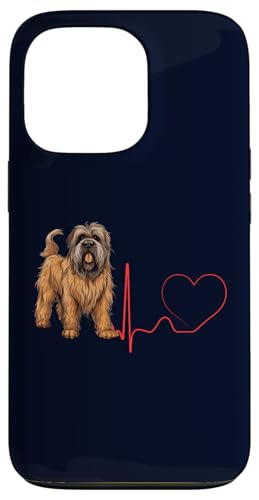 Briard Dog Heartbeat EKG Pulse Funny Dogs Amoureux et propriétaire Coque pour iPhone 13 Pro
