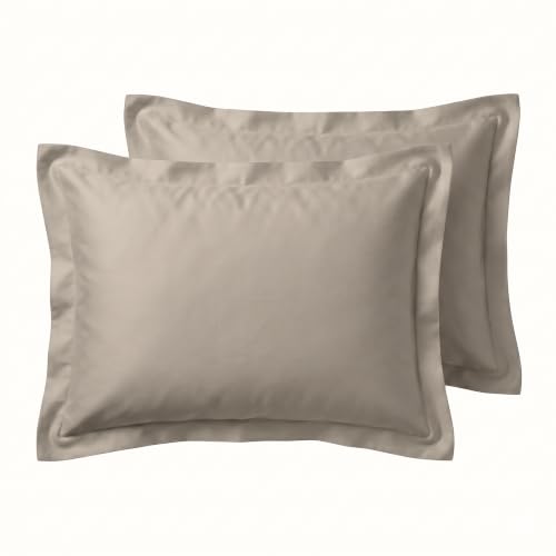 Image of Huesland Premium 100% Cotton Luxe Soft Touch 300 Thead Count Pillow Cover Set of 2 - Vintage Khaki