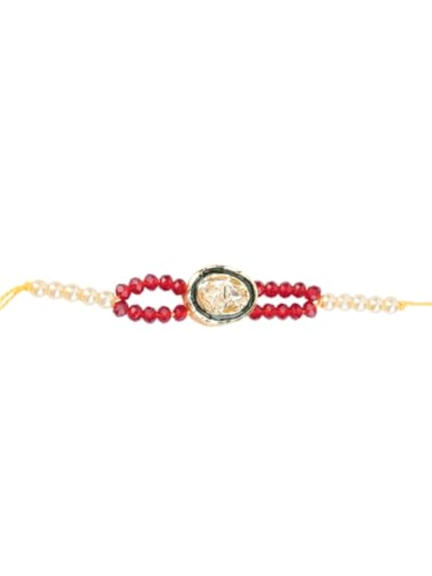 Handcrafted Kundan Rakhi Set of 2, Elegant Design