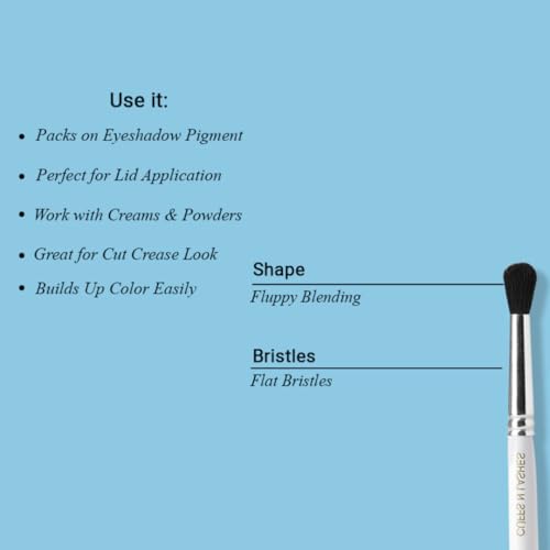 Image of Cuffs N Lashes Dual Makeup Brush | 2-in-1 Fluffy Blending Brush &Small Flat Brush 04 | Eye Shadow Application &Seamless Blending | Soft Premium Bristles | Travel Friendly Eye Makeup Tool
