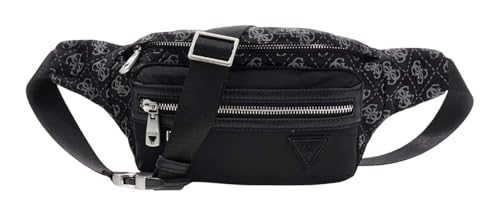 GUESS Bolso de la Correa Berlin Bumbag con acabados premium en color negro