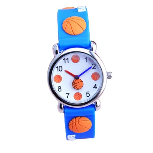 ANDRESLAD Montre-Bracelet Numérique Garçon et Filles Garçon Motif Basketball, Bracelet Ajustable Silicone, Montre Digitale Multifonction pour Apprentissage Temps,...