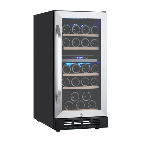 Image of Garvee 26 Bottles Wine Refrigerator Cooler, 24 in Built-In Wine Cabinet with Digital LED Touch Screen, Compressor Freestanding /Wine Fridge, Lockable Wine Cellar for Home, Bar