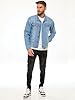 989Zé ENZO Mens Jacket Casual Classic Denim Regular Fit Western Style Trucker Coat EZJ391 LIGHT BLUE L #3