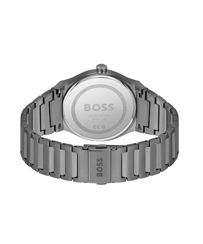 HUGO BOSS Mens Stainless Steel Analog Grey Dial Watch-1514078, Band Color:Gray - Image 2